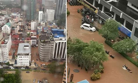 Dan sepanjang kejadian hujan lebat. KL banjir kilat