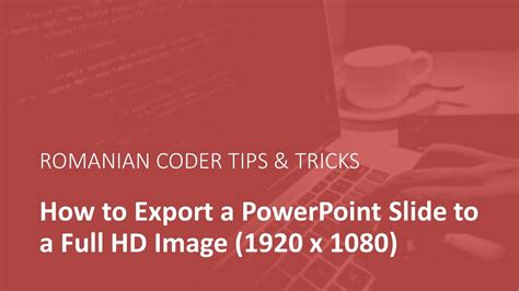 How To Export Power Point Slides As Full Hd Images 1920 X 1080 Youtube