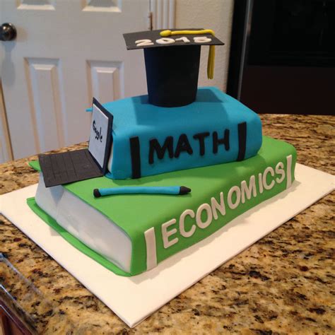 Accounting and finance graduation cake. Math and Economic books graduation chocolate cakes ...