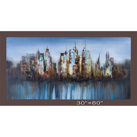 City Light Hand Painted Contemporary Canvas Art Free Shipping Today