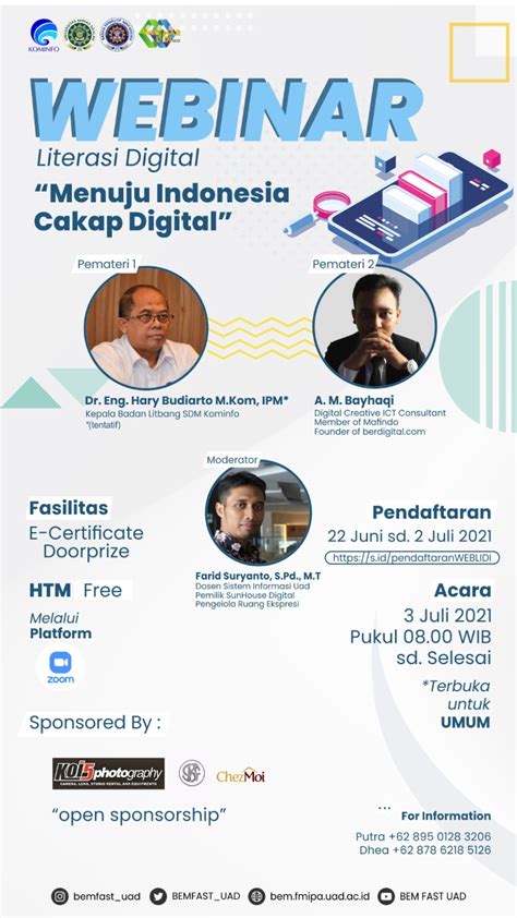 Menjadi Pemateri Pada Webinar Literasi Digital “menuju Indonesia Cakap