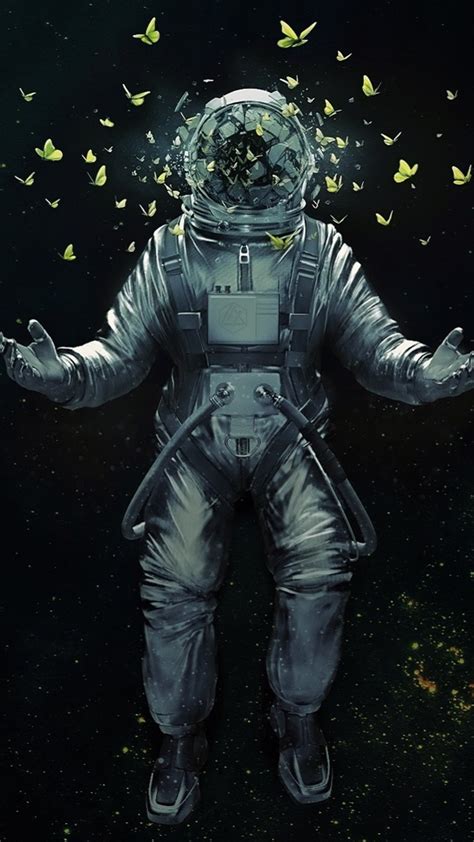 1080x1920 Astronaut Broken Glass Butterfly Space Suit Iphone 76s6