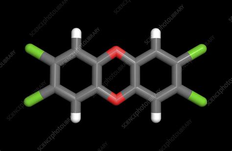Dioxins and polychlorinated biphenyls (pcbs) are toxic chemicals that persist in the environment and accumulate in the food chain. Dioxin - Stock Image - A654/0042 - Science Photo Library
