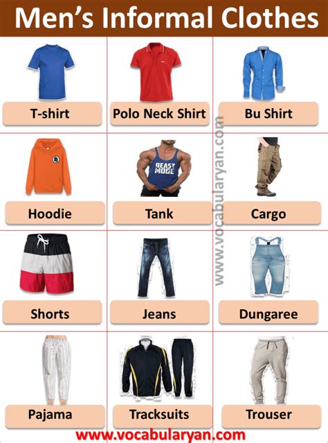 Mens Cloths And Accessories Picture Vocabulary