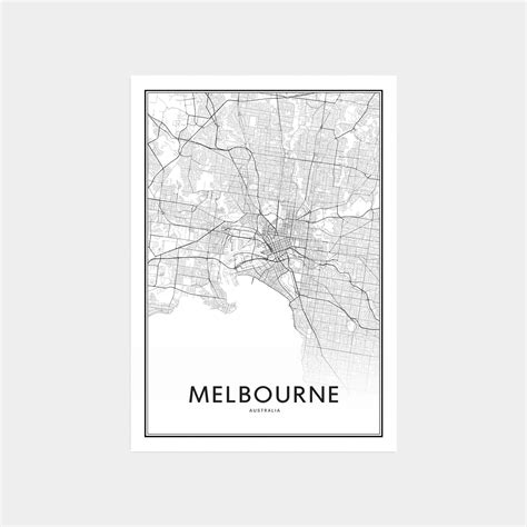Melbourne Map Print Melbourne Map Art Melbourne Map Poster Etsy