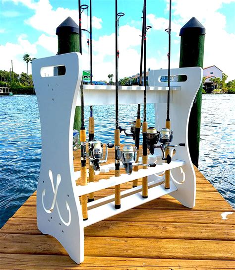 StoreYourBoard Fishing Rod Storage Rack Holds Fishing Rods And Reels Weatherproof Indoor