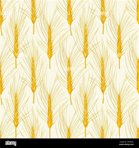 Wheat Agricultural Background Seamless Pattern Vector Illustration