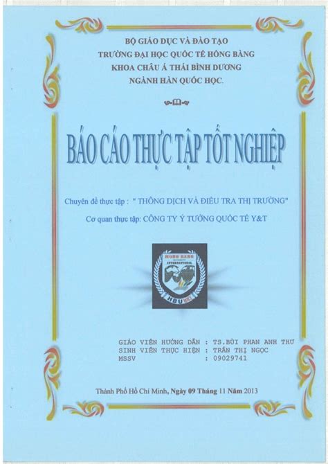 Báo Cáo Thực Tập Ngành Ngôn Ngữ Hàn Hàn Quốc Học Thông Dịch