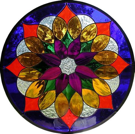 Mandala Handcrafted Stained Glass Creation Colours Of Warmth Art And Collectibles Suncatchers