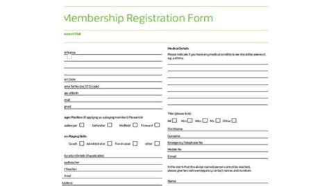 Free 8 Sample Membership Registration Forms In Pdf Ms Word Excel