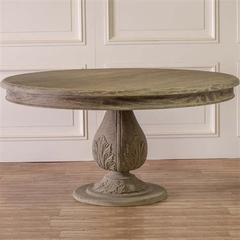 Acorn Pedestal Round Large Washed Dining Table Furniture La Maison