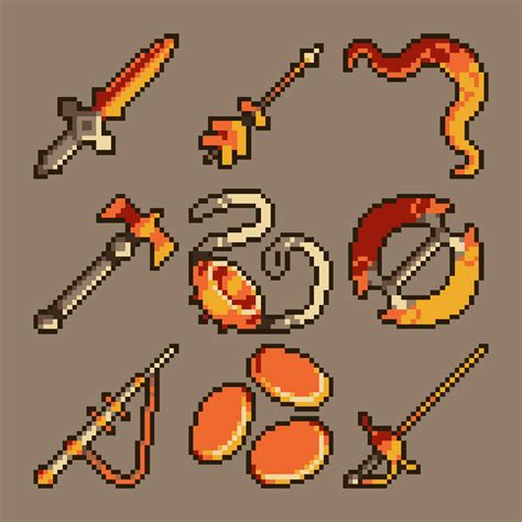 100 Pixel Art Weapon Icons 4 Game Art Partners