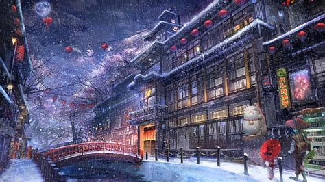 Snow Winter Anime Wallpapers Wallpaper Cave