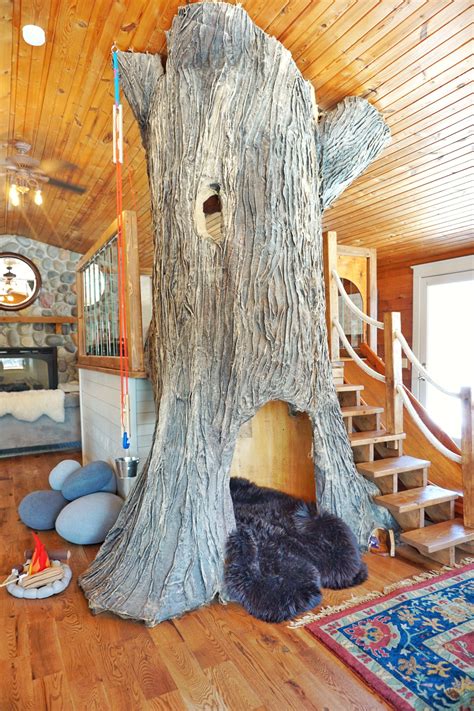 How much is a cabin. Indoor Tree House inside a log cabin. So much fun for the ...
