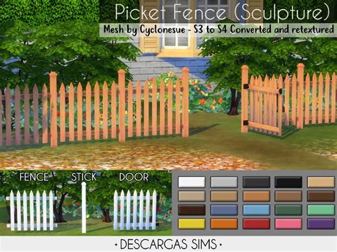 Picket Fence At Descargas Sims Sims 4 Updates