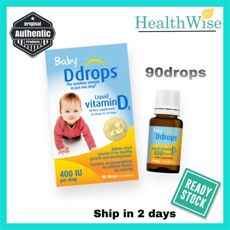 Baby Ddrops Liquid Vitamin D3 90 Drops For 90 Days 400iu 400 Iu Per