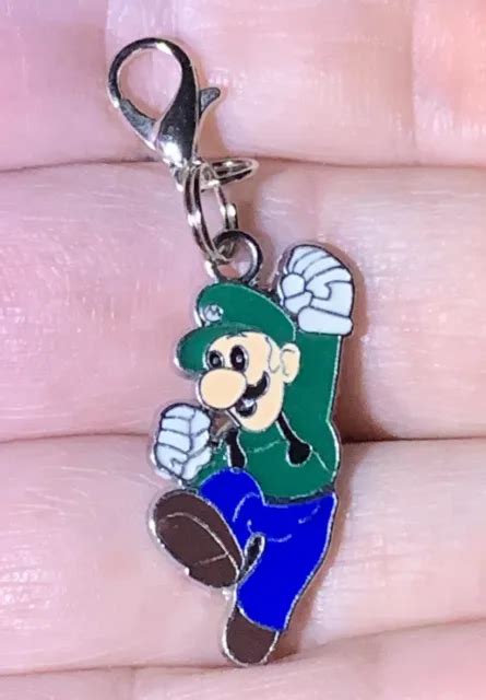 Silver Luigi From Super Mario Brothers Zipper Pull And Keychain Add On