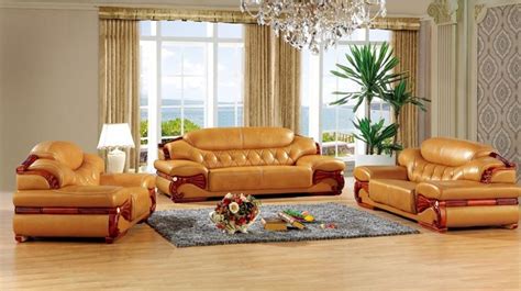 Antique European Leather Sofa Set Living Room Sofa Made In China