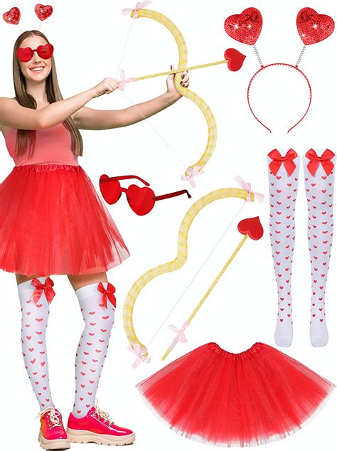 Zhanmai 6 Pcs Valentines Cupid Accessory Kit Women Cupid Costume Accessories Cupid