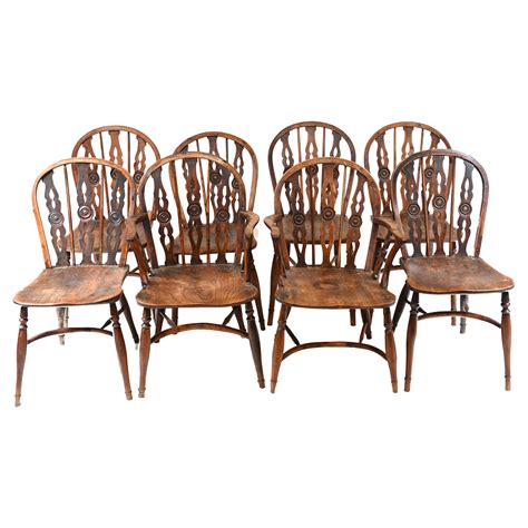 Set Windsor Chairs Farmhouse Dining Kichen Furniture At 1stdibs