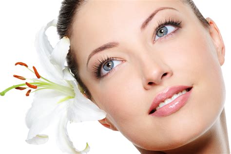 Healthy Skin Of Beautiful Woman Face With A Flower Nell Laser Clinic