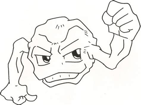 Pokemon Geodude Coloring Page Sketch Coloring Page
