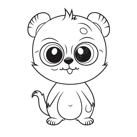 Cute Animal Baby Coloring Pages Outline Sketch Drawing Vector