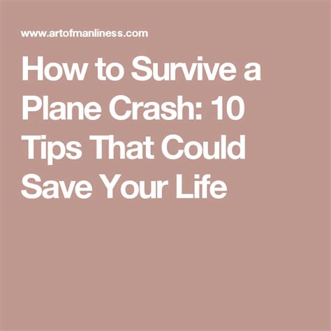 How To Survive A Plane Crash 10 Tips That Could Save Your Life Save