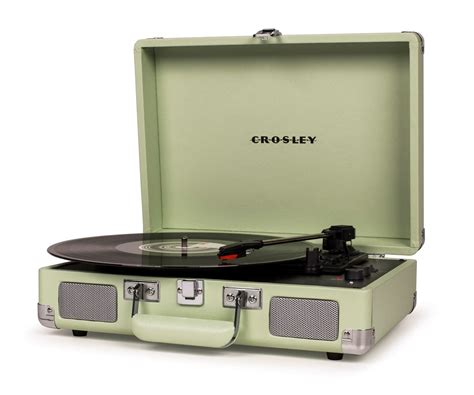 Crosley Cruiser Deluxe Record Player In Mint With Bluetooth And Speakers
