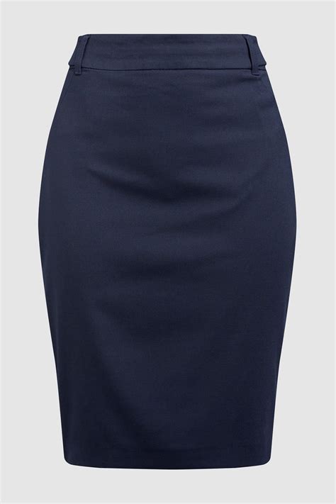Womens Next Navy Tailored Above Knee Pencil Skirt Blue Navy Dress