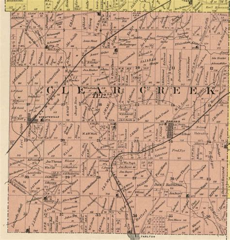 Fairfield County Ohio 1889 Old Wall Map Reprint With Etsy