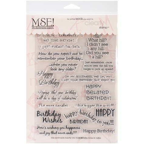 My Sentiments Exactly Clear Stamps 6x8 Sheet Birthday Pk 1 Mse