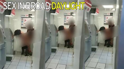 Randy Couple Filmed Having Sex Next To Row Of Cash Machines In Broad