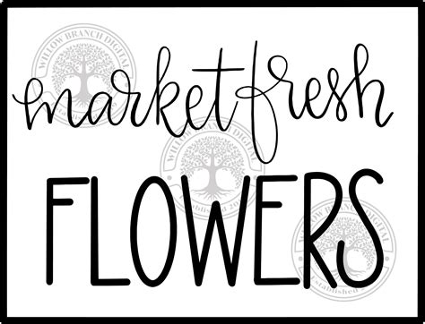 Market Fresh Flowers Svg Instant Download Printable Hand Etsy Fresh