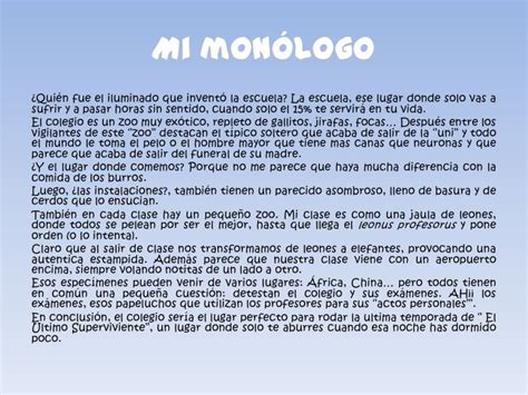 partes de un monologo cuela