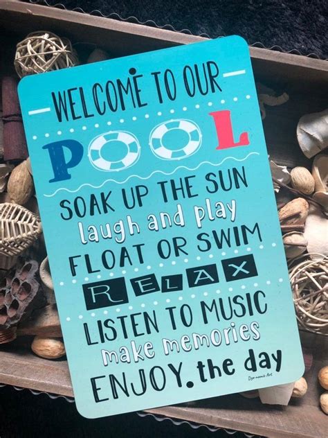 Welcome To Our Pool Metal Sign Welcome Sign Pool Rules Swimming