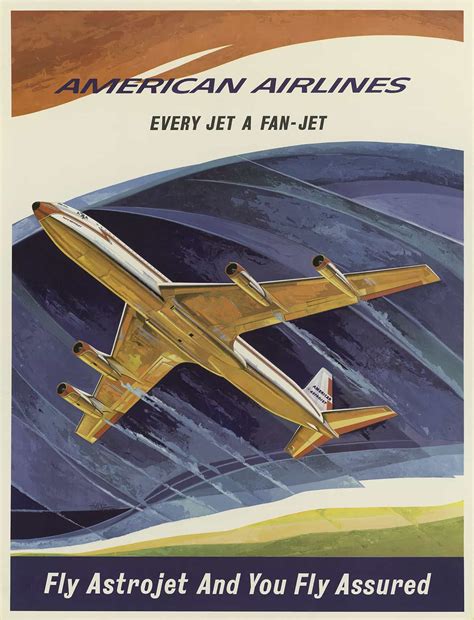 Vintage American Airlines Poster Every Jet A Fan Jet Vintage Airline