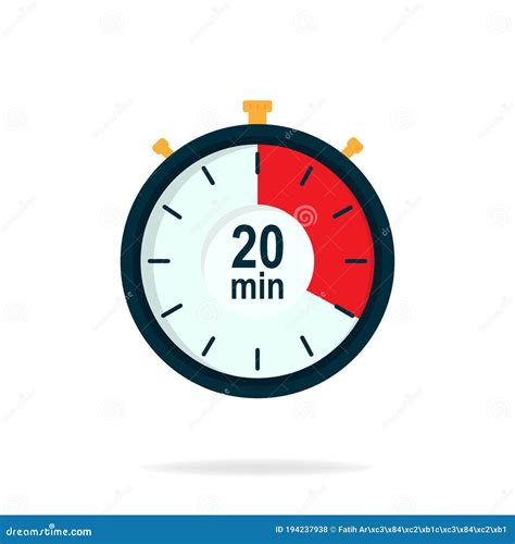 20 Minutes Timer Stopwatch Symbol In Flat Style Editable Isolated
