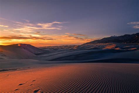 Sunset In The Dune Field From Great Sand Dunes National Park Oc