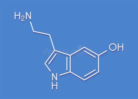 Estrutura Química Da Molécula De Neurotransmissor Serotonina Ilustração Stock Ilustração De