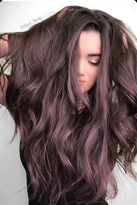 Violet hair color dials up the vibrancy on deep brown hair. Brown amethyst dark chocolate brown hair with a lilac ...