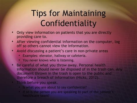Confidentiality In Healthcare Ppt