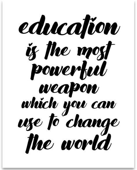 Education Is The Most Powerful Weapon Print Inspirational