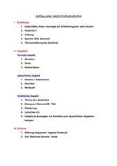 2 gliederung aufbau einleitung hauptteil schluss merkmale verschieden. 4teachers - Aufbau einer Gedichtsinterpretation