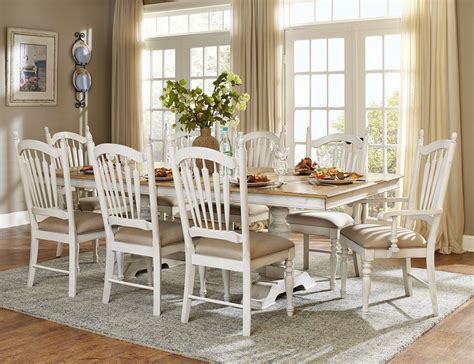 Hollyhock Distressed White Dining Room Set From Homelegance 5123 96 Coleman Furniture