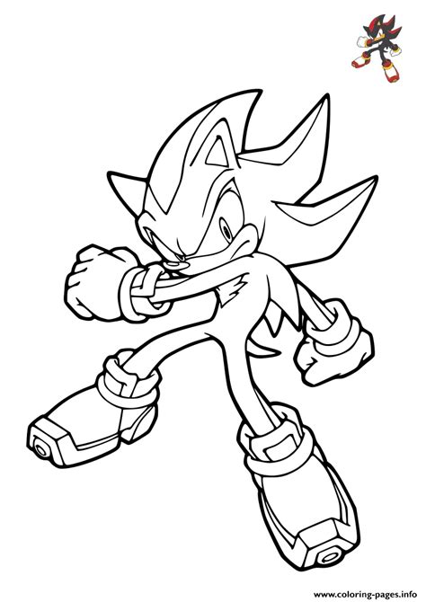 Sonic Shadow The Hedgehog Coloring Page Printable