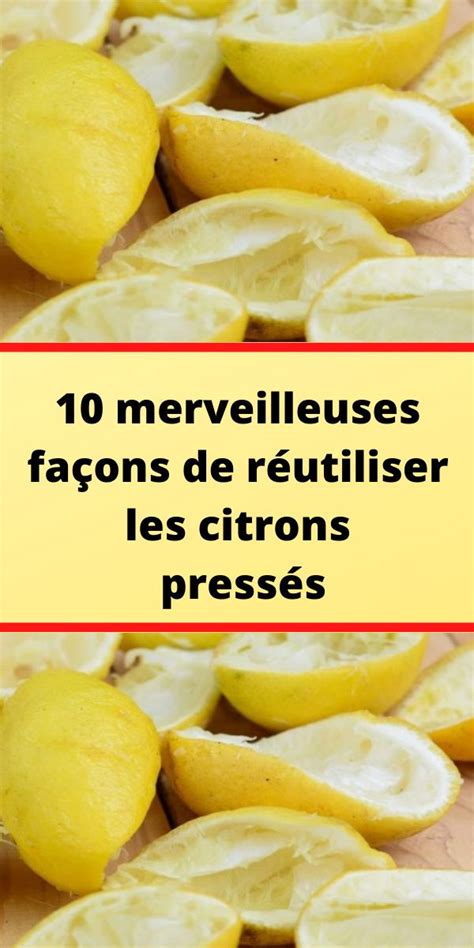 10 Merveilleuses Façons De Réutiliser Les Citrons Pressés Livre De