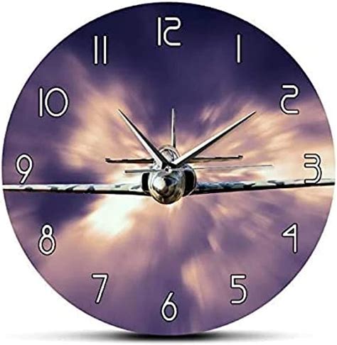 Kitchen Clocks Wall Airplane Flying Above Clouds Wall Clock Jet Fighter