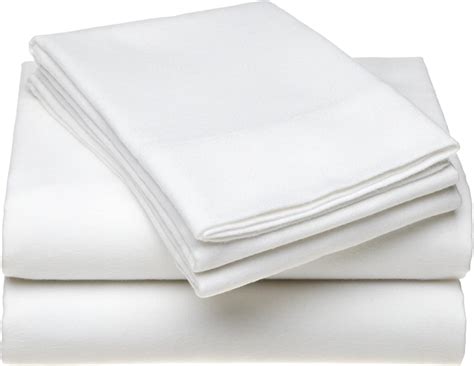 Pinzon Lightweight Cotton Flannel Sheet Set California King White