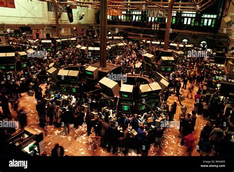 1989 1980s New York Stock Exchange Trading Floor Stock Photo Royalty